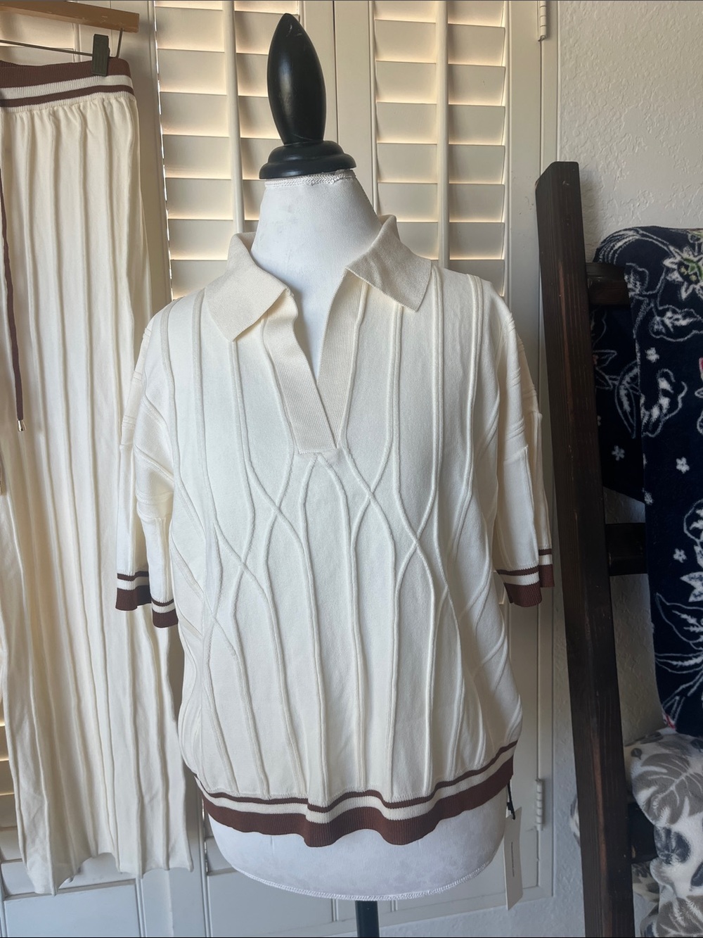 COMMENSE  2-Piece Set | Sweater Top & Wide-Leg Pants | Size M | BNWT - Picture 4 of 9